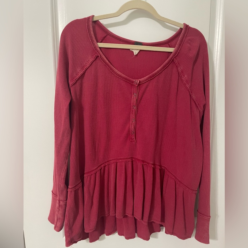 We The Free Red Long Sleeve Tunic